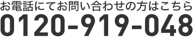 お電話にてお問い合わせの方は 0120919048
